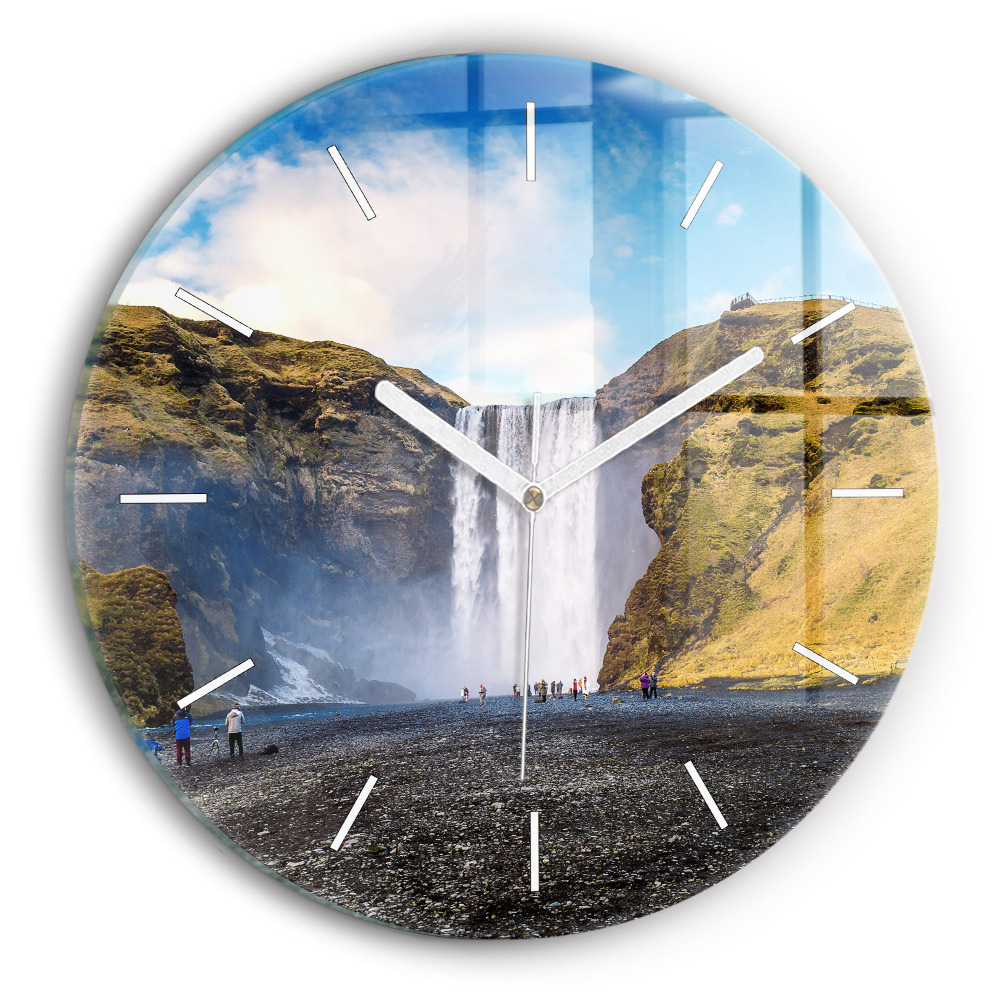 Zegar szklany fi30 Wodospad w Islandii
