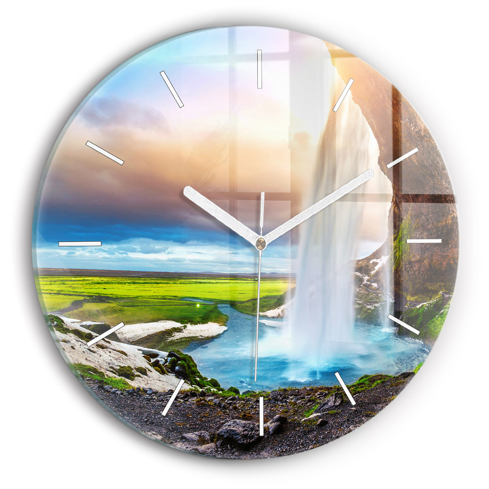 Zegar szklany fi30 Wodospad w Islandii