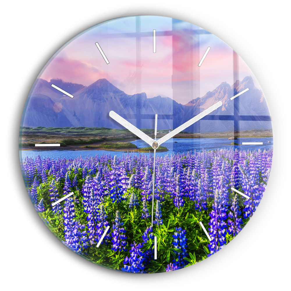Zegar szklany fi30 Widok na góry Islandia