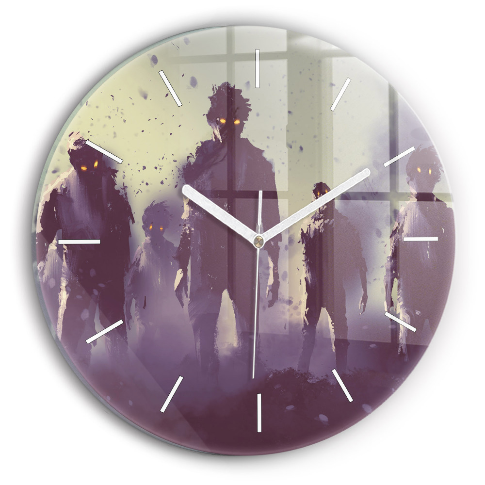 Zegar szklany fi30 Zombie w nocy – halloween