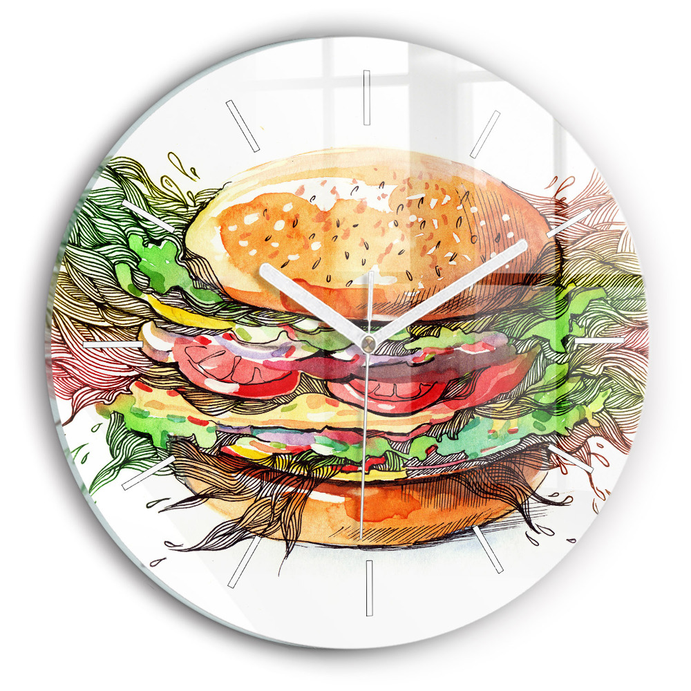 Zegar szklany fi30 Burger z serem XXL