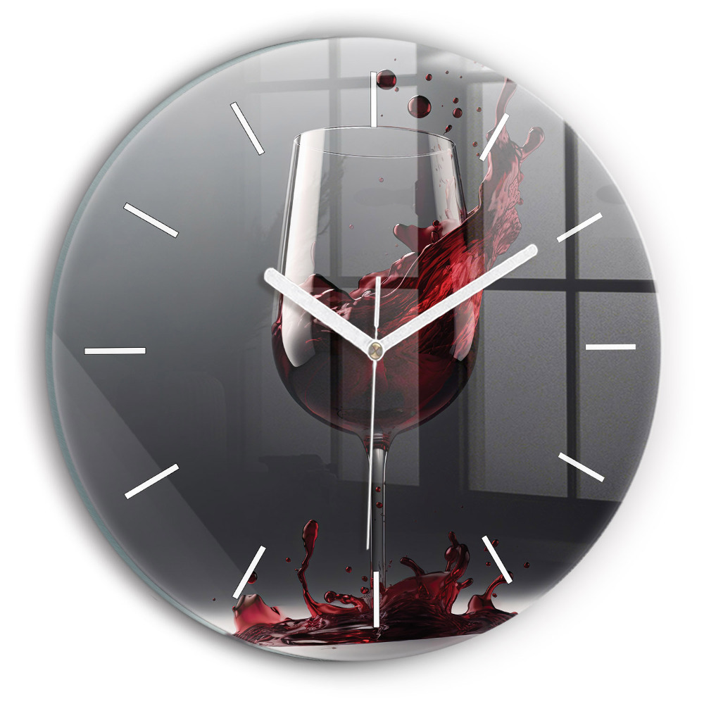 Zegar szklany fi30 Lampka czerwonego wina
