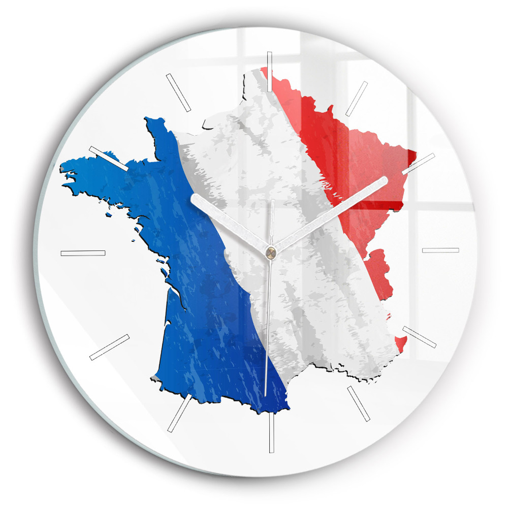 Zegar szklany fi30 Flaga Francji