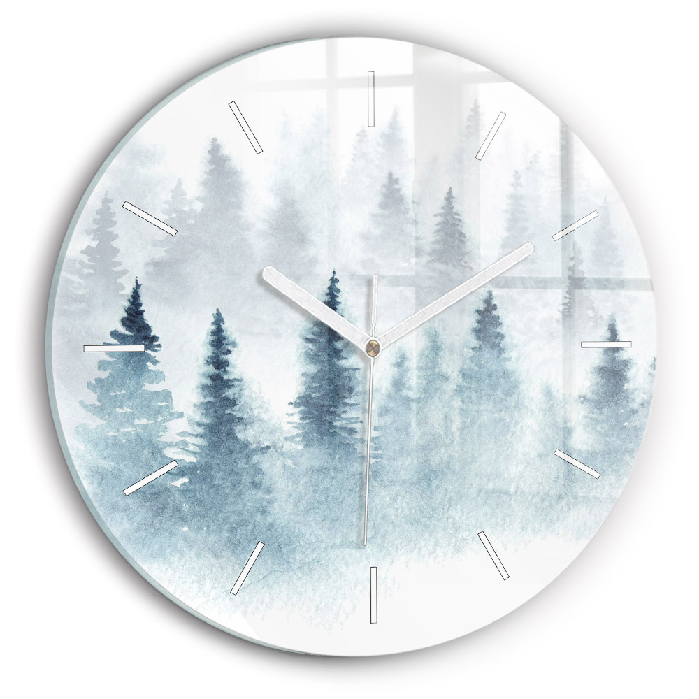 Zegar szklany fi30 Zimowy las