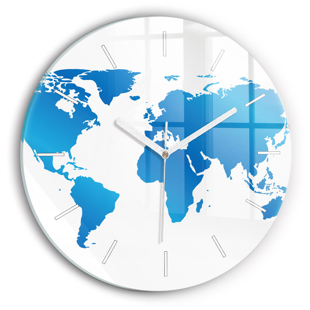 Zegar szklany fi30 Mapa świata