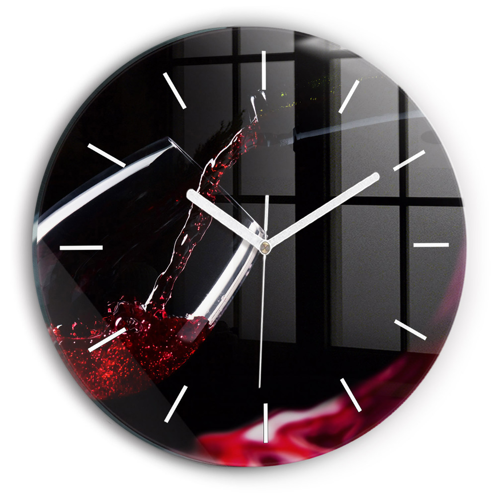 Zegar szklany fi30 Czerwone wino