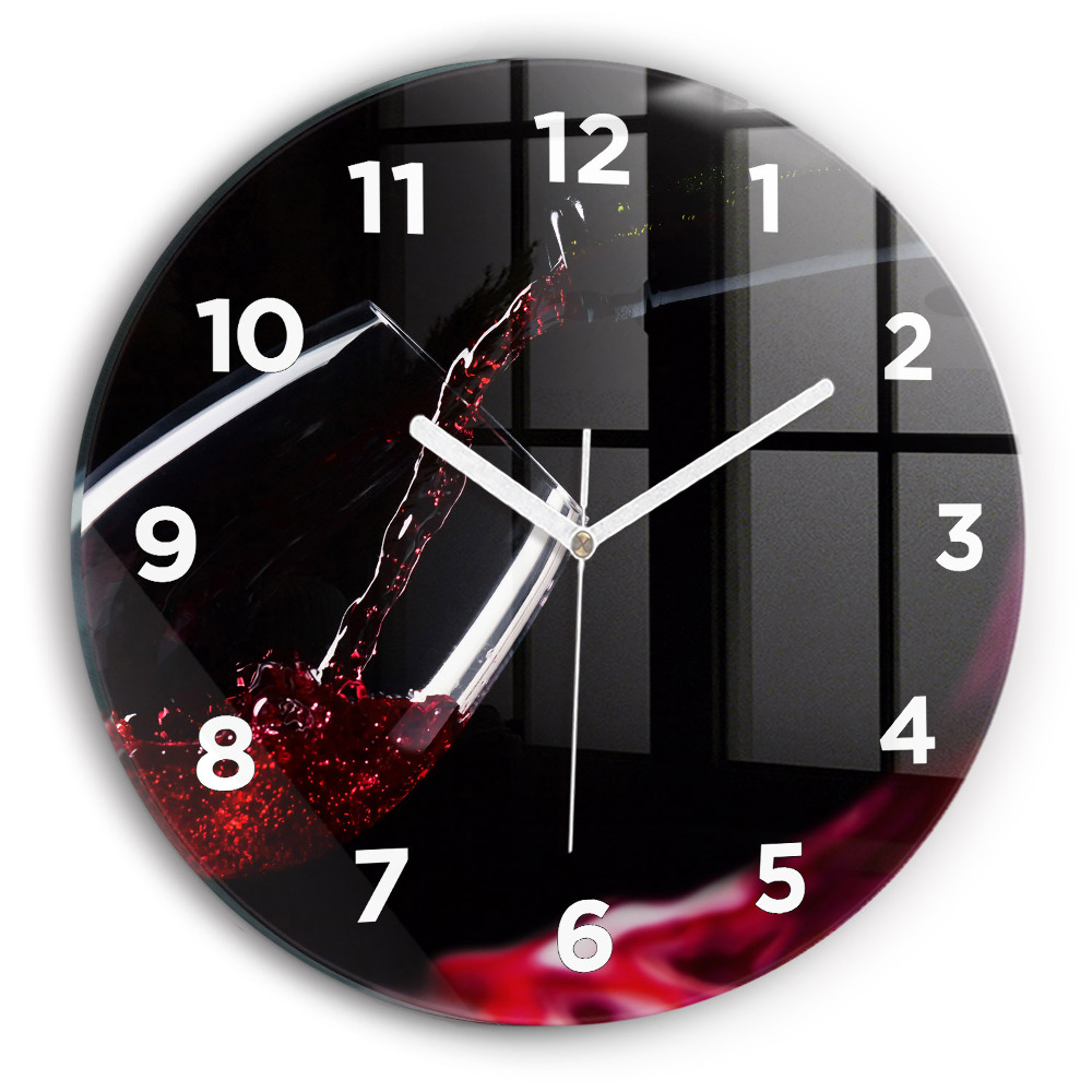 Zegar szklany fi30 Czerwone wino