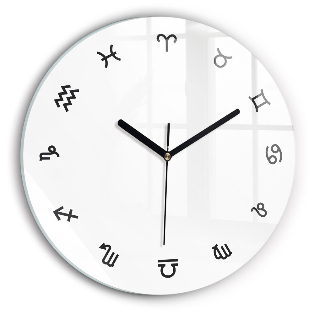 Zegar szklany fi30 Minimalistyczne zodiaki