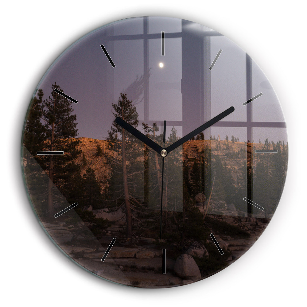 Zegar szklany fi60 Kamienista droga Yosemite